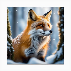 Fox In The Snow 13 Canvas Print
