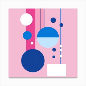 Abstract geometrical painting on pink Canvas Print