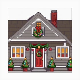Christmas Decorated Home Outside (44) Canvas Print