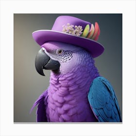 Parrot In Hat 1 Canvas Print