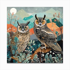 Bird In Nature Great Horned Owl 2 Canvas Print