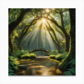 Bridge In The Forest Canvas Print
