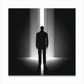 Man Standing In Front Of A Light Canvas Print