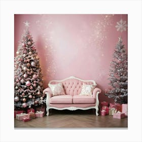 Pink Christmas Tree 5 Canvas Print