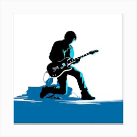 Silhouette Of A Guitar Player 3 Canvas Print