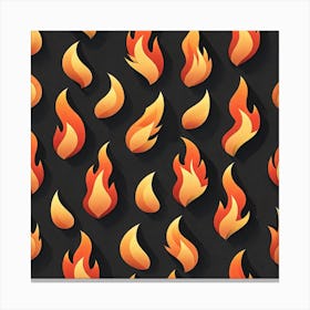 Fire Flames Seamless Pattern Canvas Print