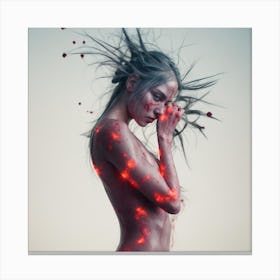 Woman Covered In Blood Canvas Print