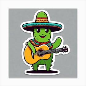 Cactus Playing Guitar 12 Canvas Print