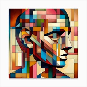 Abstract Man'S Head Canvas Print