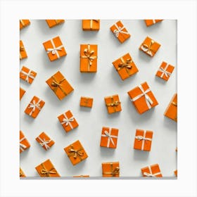 Orange Gift Boxes Canvas Print