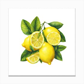 Citrus Spark, Lemon Art Canvas Print