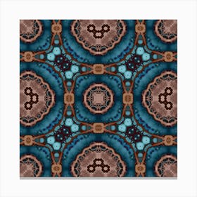 Blue Fractal Mandala 1 Canvas Print