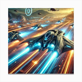 A Depiction Of Blitzfire Raiders, High Speed Units Canvas Print