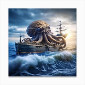 Octopus Ship 2 Canvas Print