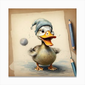 Duck In A Hat 7 Canvas Print