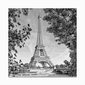 Idyllic River Seine With Eiffel Tower Canvas Print