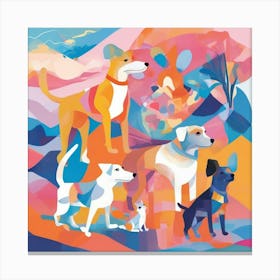 Dogs In The Park Canvas Print