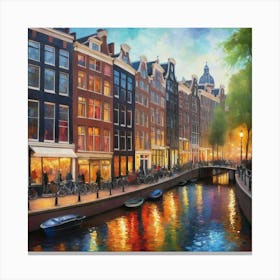 Amsterdam S Bustling Streets Alive With Colorful Impure art print Canvas Print