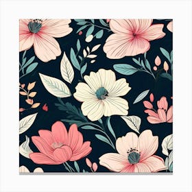 Floral Wallpaper 1 Canvas Print