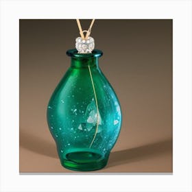 Glass Bottle With Diamonds Canvas Print