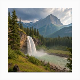 Waterfall In The Mountains 1 Canvas Print