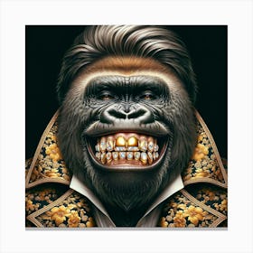 Gorilla With Gold Teeth Canvas Print