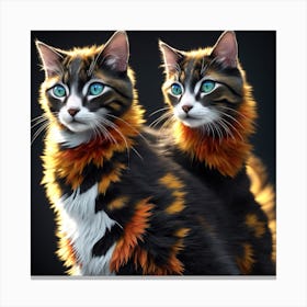 Two Cats With Blue Eyes Canvas Print