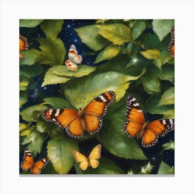 Butterflies In The Night Canvas Print