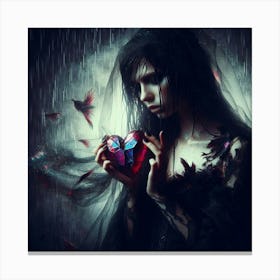 Girl In The Rain Canvas Print