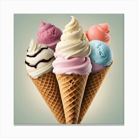 Ice cream in a cone Canvas Print