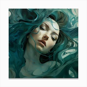 Girl In The Water Canvas Print