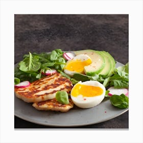 Grilled Chicken With Avocado And Radishes Canvas Print