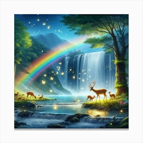 Rainbow In The Forest 4 Canvas Print