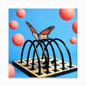 Butterfly On A Chess Board 23 Canvas Print