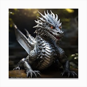 Silvery dragon 2 Canvas Print