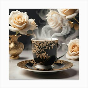 Coffee And Roses 22 Canvas Print