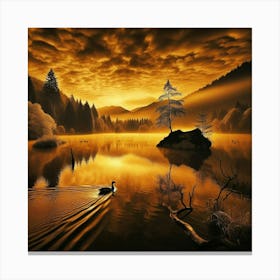 Sunset In The Lake 1 Canvas Print