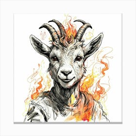 Goat On Fire 21 Canvas Print