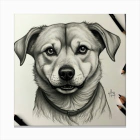 Dog Drawing Canvas Print