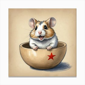 Hamster In A Bowl Canvas Print