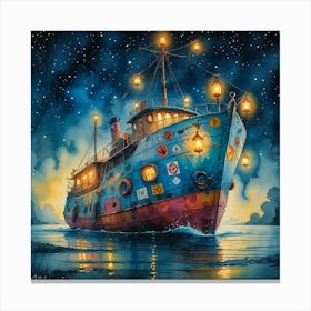 Ship In The Night Canvas Print