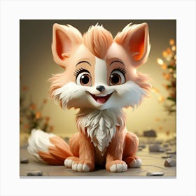 Cute Fox 96 Canvas Print