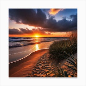 Sunset On The Beach 440 Canvas Print