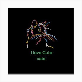 I Love Cute Cats Canvas Print
