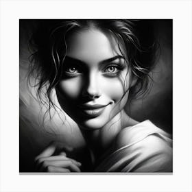 Black And White Portrait 9 Canvas Print