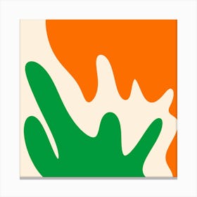 Abstract modern shapes orange and green Canvas Print