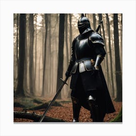 Knight With Long Sword Canvas Print