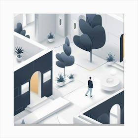 A Isometric Scene Minimal Illustration 1718805452 3 Canvas Print