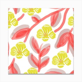 Yellow And Red Flowers Canvas Print