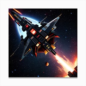 Space Firefight Canvas Print